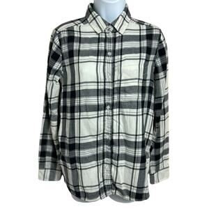 American Eagle Ahh-Mazingly Soft Boyfriend Fit Flannel Button Front Shirt Sz XS